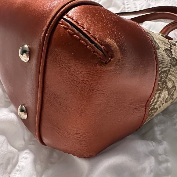 Gucci Monogram Web Mayfair Top Handle Satchel Crossbody Two Way Shoulder Bag - Picture 16 of 16